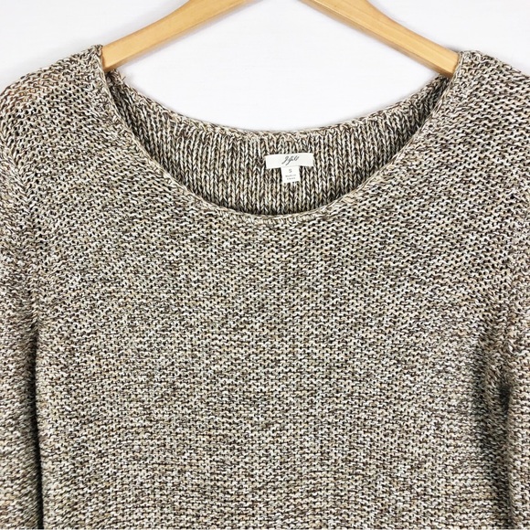 J. Jill Open Knit Cotton Pull Over Sweater | Beige Brown | Size Small - Picture 3 of 10